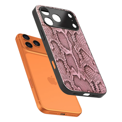 Blush Snake sleek iphone 17 pro max cover with tempered glass back and TPU edges