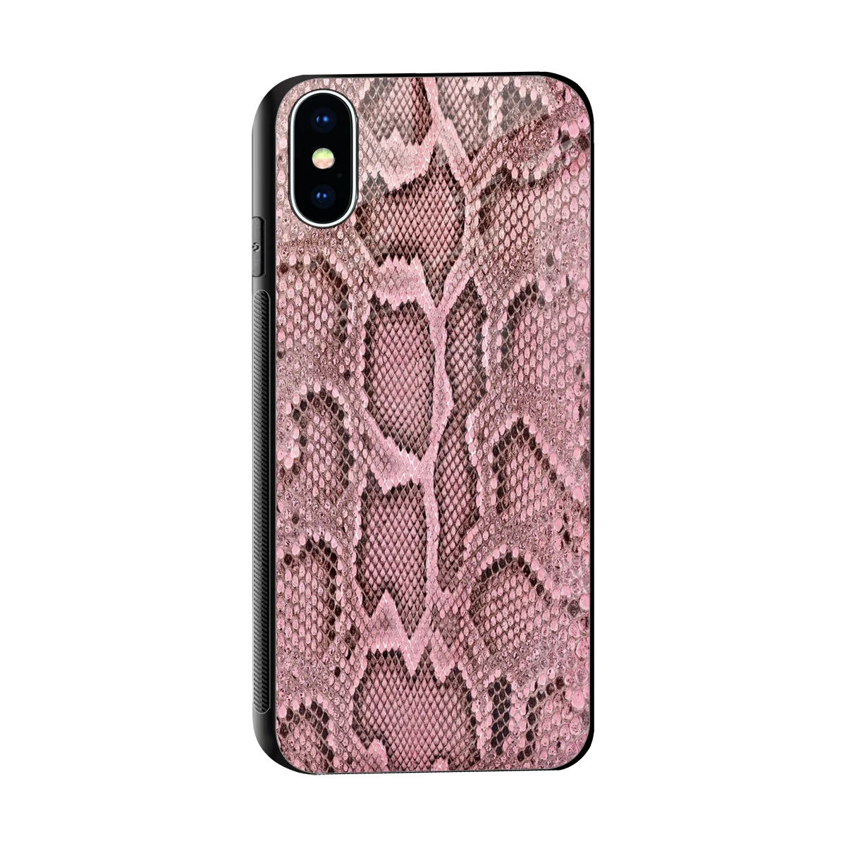 Blush Snake sleek iphone xs cover with tempered glass back and TPU edges