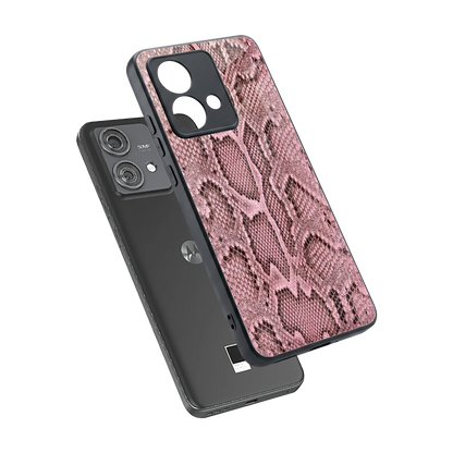 Blush Snake sleek motorola edge 40 neo 5g cover with tempered glass back and TPU edges