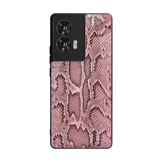 Blush Snake back phone cover | glass case for motorola edge 50 fusion