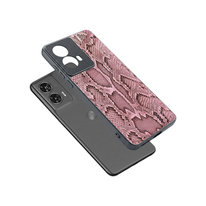 Blush Snake sleek motorola edge 50 fusion cover with tempered glass back and TPU edges