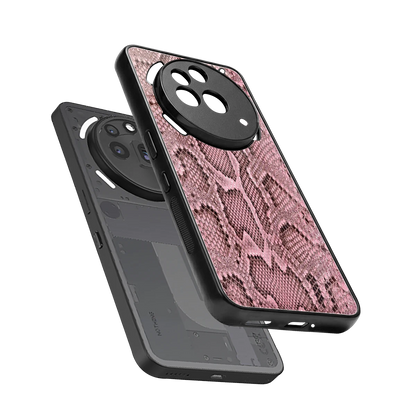 Blush Snake sleek nothing phone 3a pro cover with tempered glass back and TPU edges