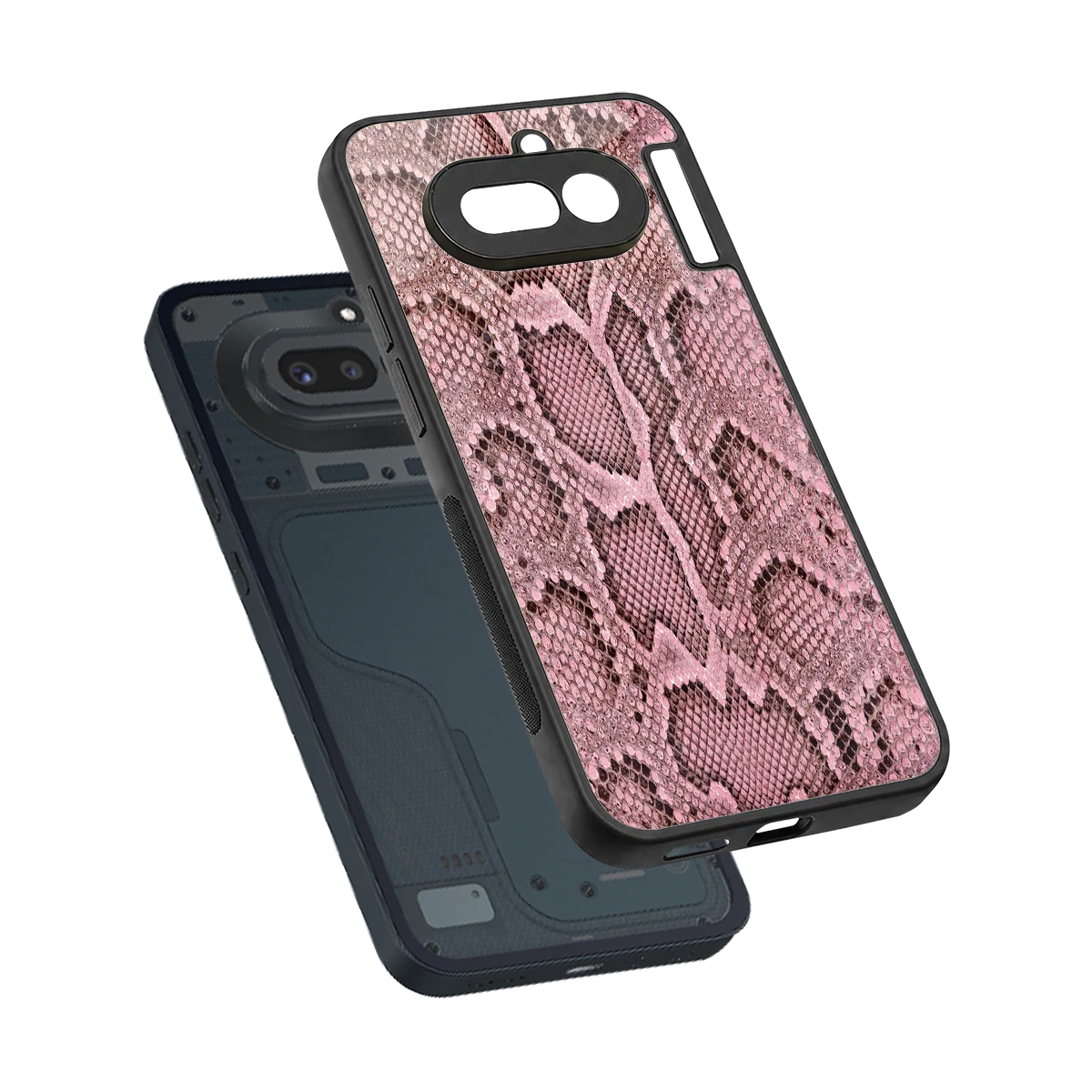 Blush Snake sleek nothing phone 4a cover with tempered glass back and TPU edges