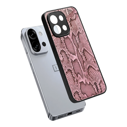 Blush Snake sleek oneplus 13s cover with tempered glass back and TPU edges