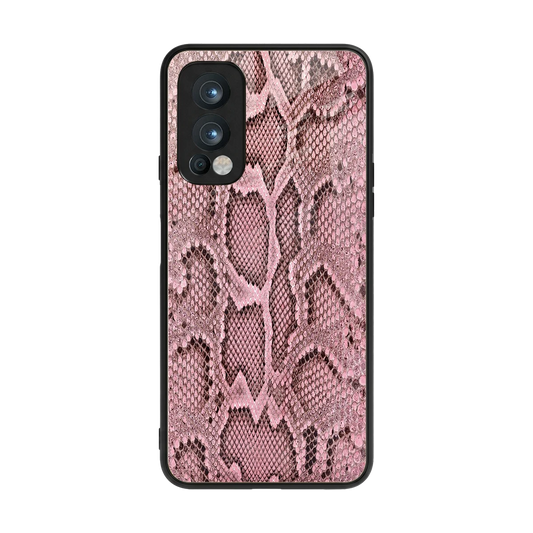 Blush Snake back phone cover | glass case for oneplus nord 2