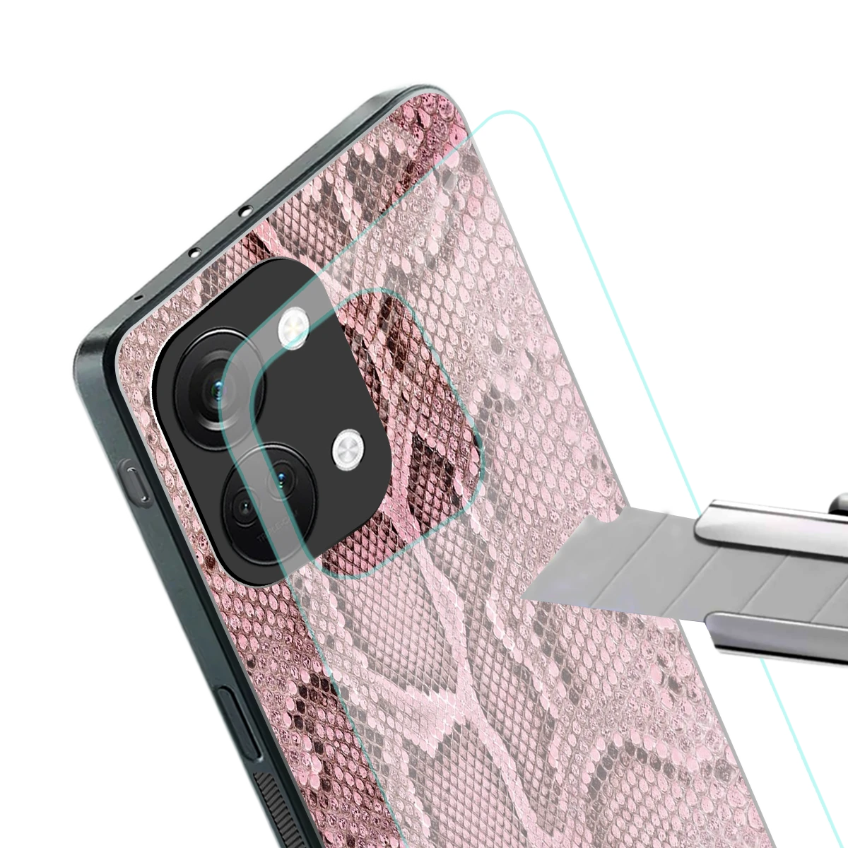 Blush Snake stylish phone case for oneplus nord 3 | glossy glass and slim fit