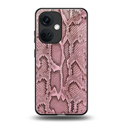 Blush Snake back phone cover | glass case for oneplus nord ce 3
