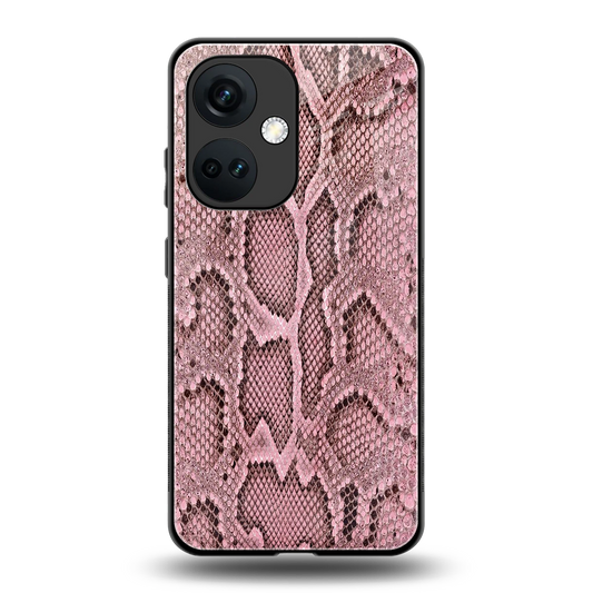 Blush Snake back phone cover | glass case for oneplus nord ce 3