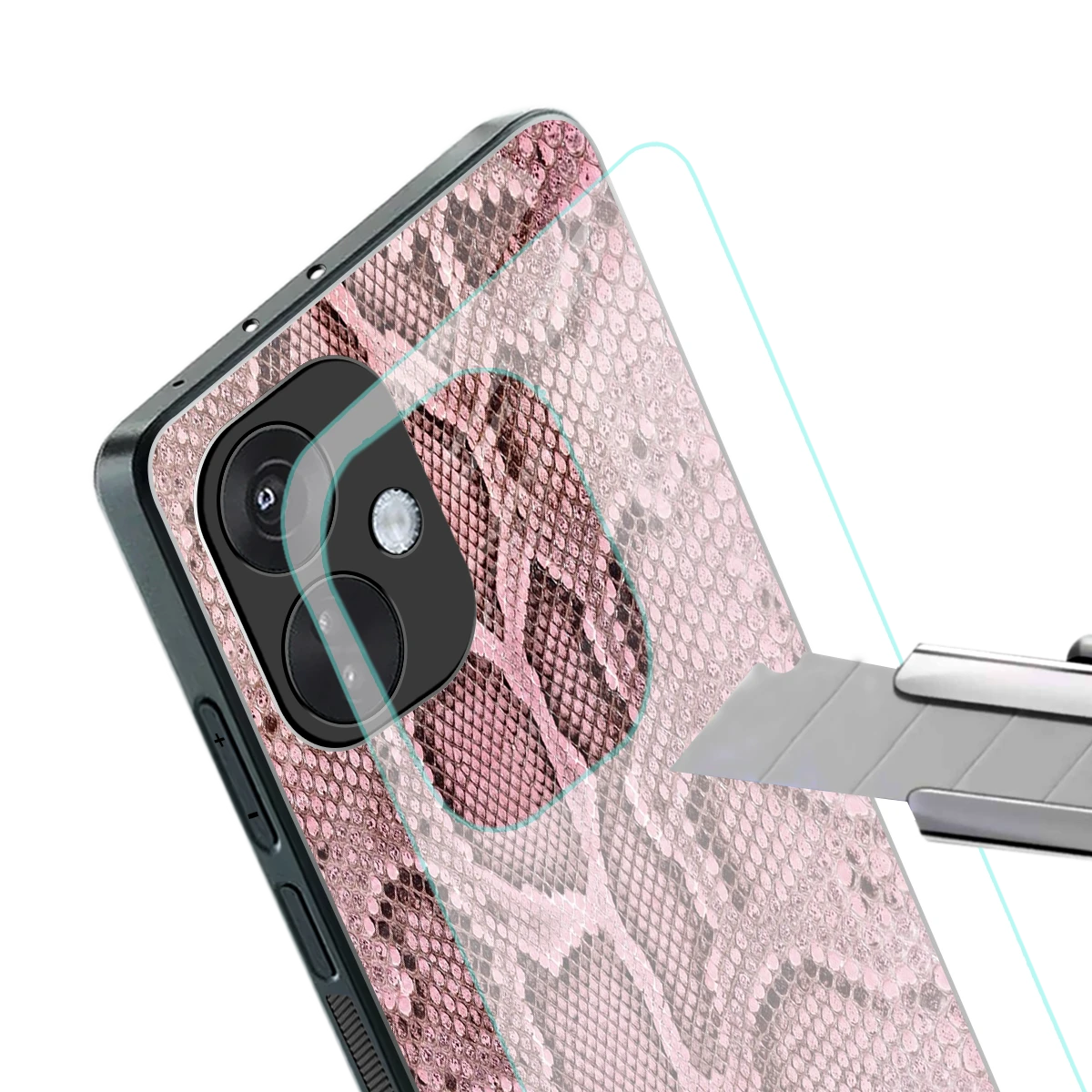 Blush Snake stylish phone case for oneplus nord ce 3 | glossy glass and slim fit