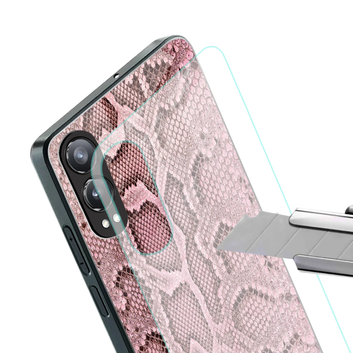 Blush Snake stylish phone case for oneplus nord ce 4 lite | glossy glass and slim fit