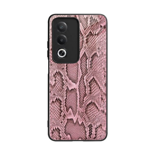 Blush Snake back phone cover | glass case for oppo a3 pro