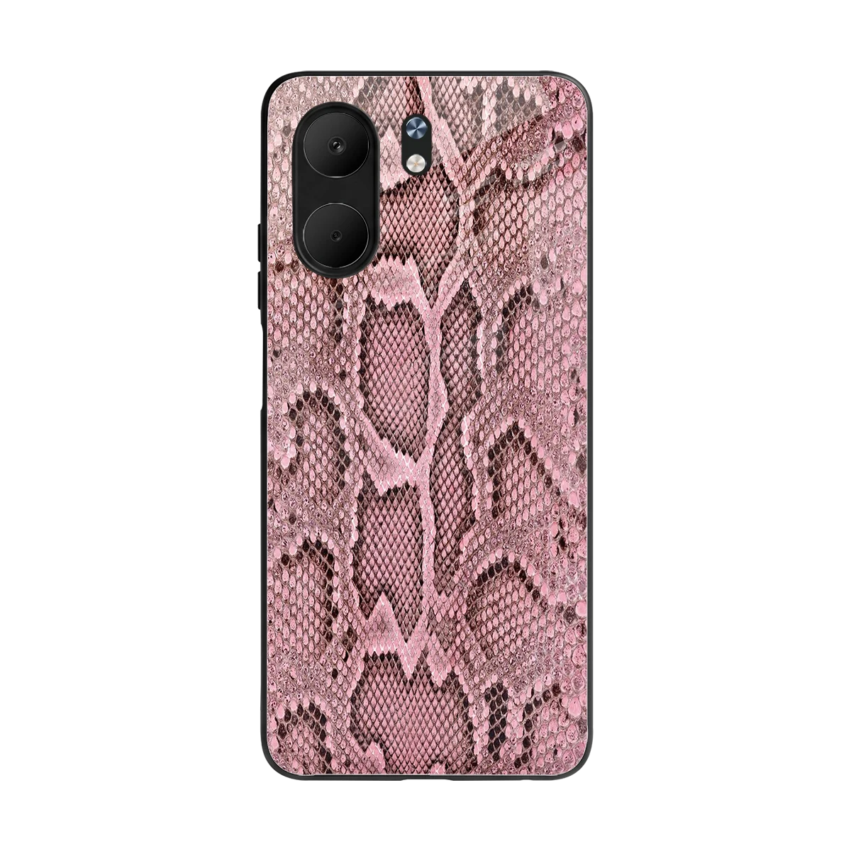 Blush Snake back phone cover | glass case for oppo a5x 5g