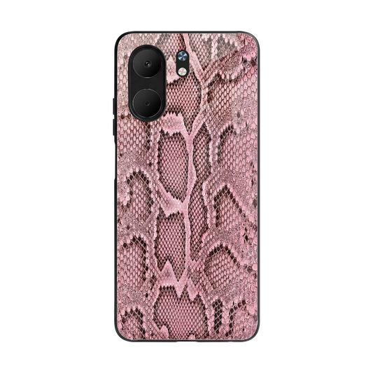 Blush Snake back phone cover | glass case for oppo a5x 5g