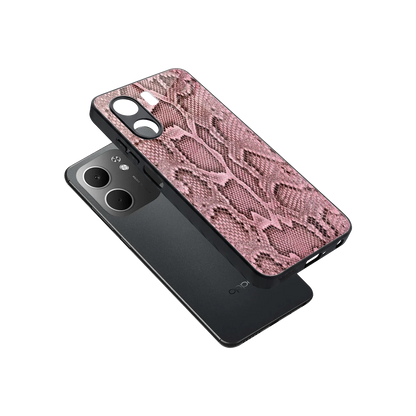 Blush Snake sleek oppo a5x 5g cover with tempered glass back and TPU edges