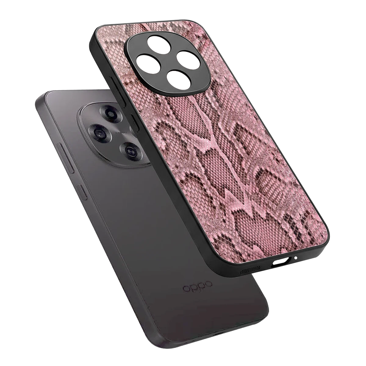 Blush Snake sleek oppo f31 pro 5g cover with tempered glass back and TPU edges