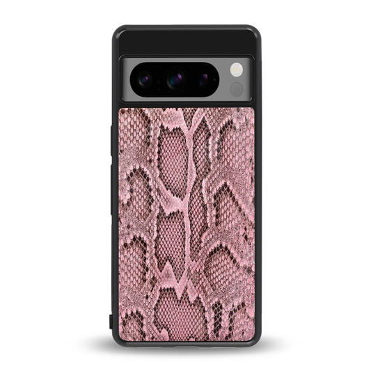 Blush Snake back phone cover | glass case for google pixel 8 pro