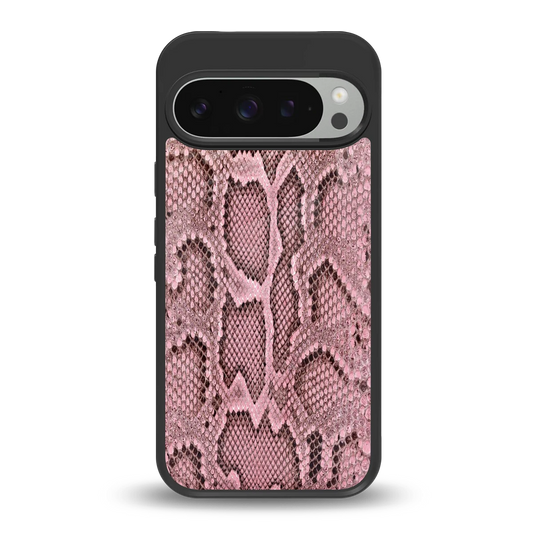 Blush Snake back phone cover | glass case for google pixel 9 pro xl