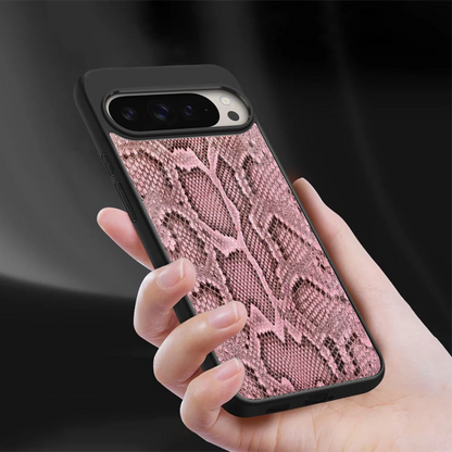 Blush Snake sleek google pixel 9 pro xl cover with tempered glass back and TPU edges