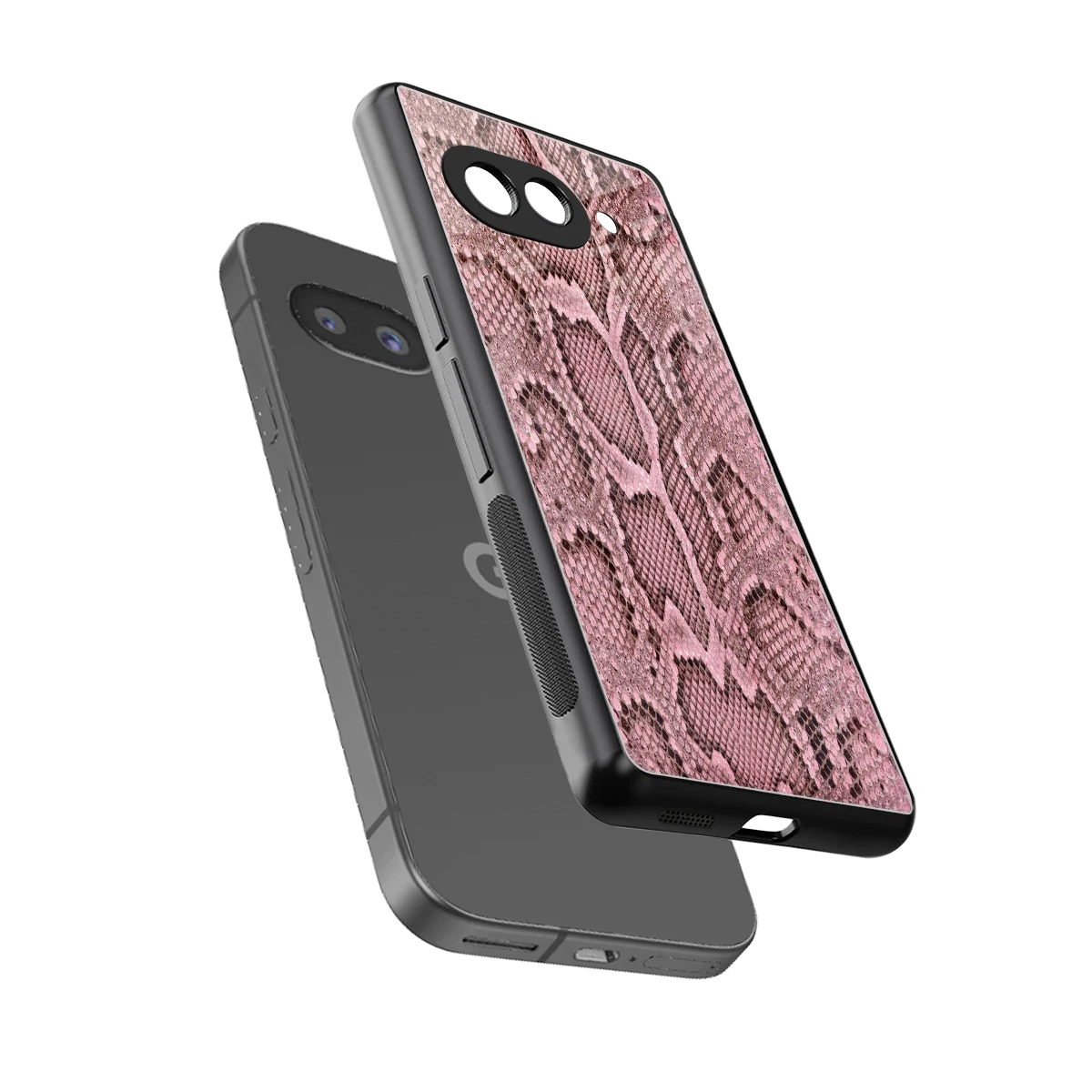 Blush Snake sleek google pixel 10a cover with tempered glass back and TPU edges