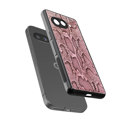Blush Snake sleek google pixel 10a cover with tempered glass back and TPU edges
