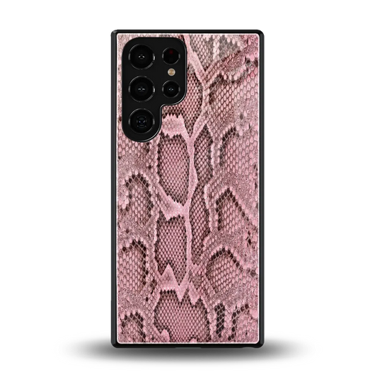 Blush Snake back phone cover | glass case for samsung galaxy s25 ultra