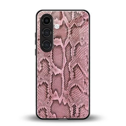 Blush Snake back phone cover | glass case for samsung galaxy s25 plus