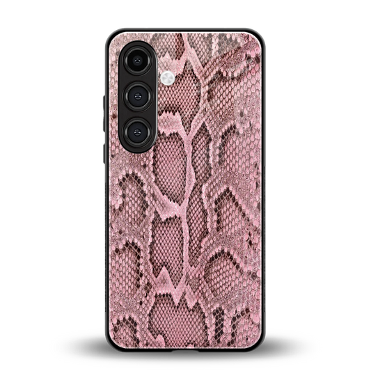 Blush Snake back phone cover | glass case for samsung galaxy s24 plus