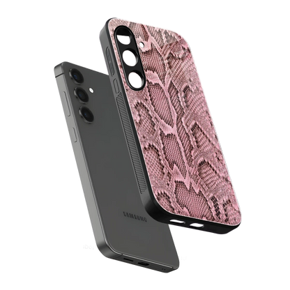 Blush Snake sleek samsung galaxy s24 cover with tempered glass back and TPU edges