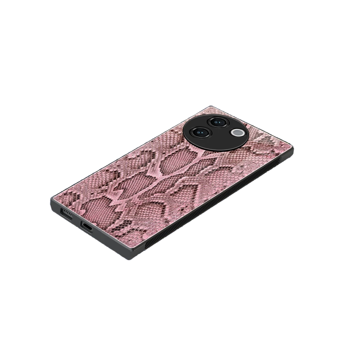 Blush Snake stylish phone case for vivo v30e | glossy glass and slim fit