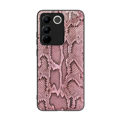 Blush Snake back phone cover | glass case for vivo v27 5g