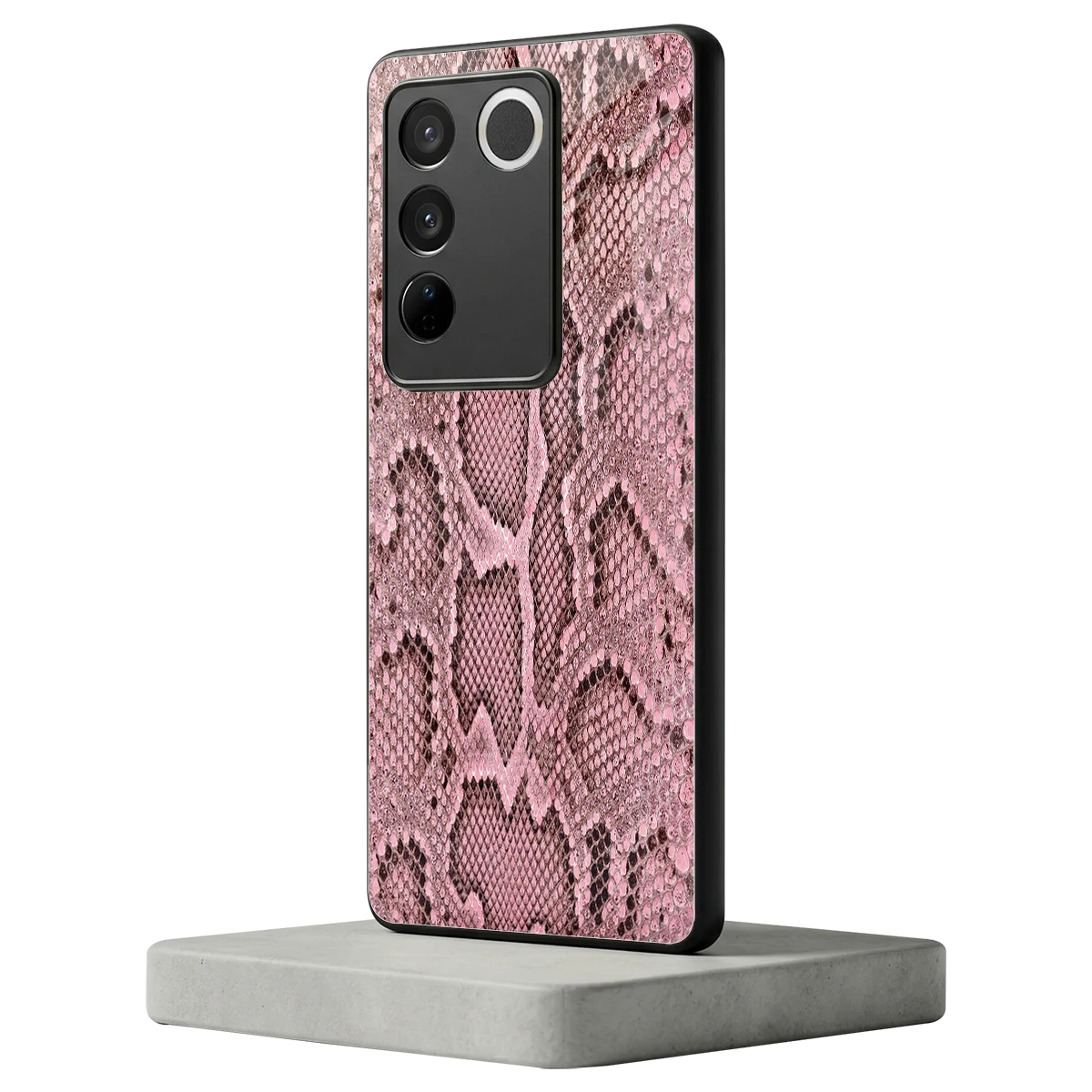 Blush Snake vivo v27 5g mobile cover | shockproof glass phone case