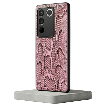 Blush Snake vivo v27 5g mobile cover | shockproof glass phone case
