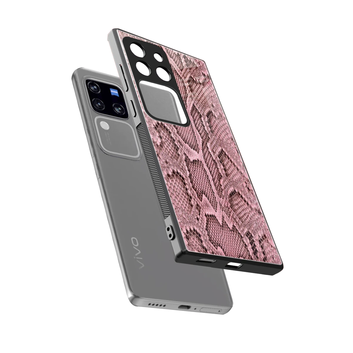 Blush Snake sleekvivo v30 pro cover with tempered glass back and TPU edges