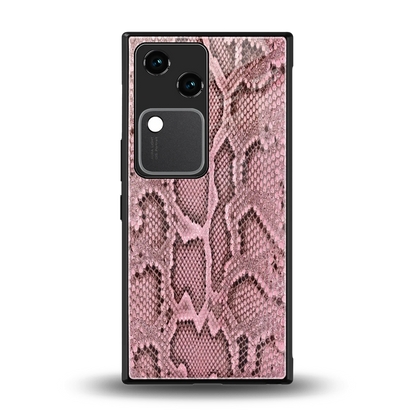 Blush Snake back phone cover | glass case for vivo v30