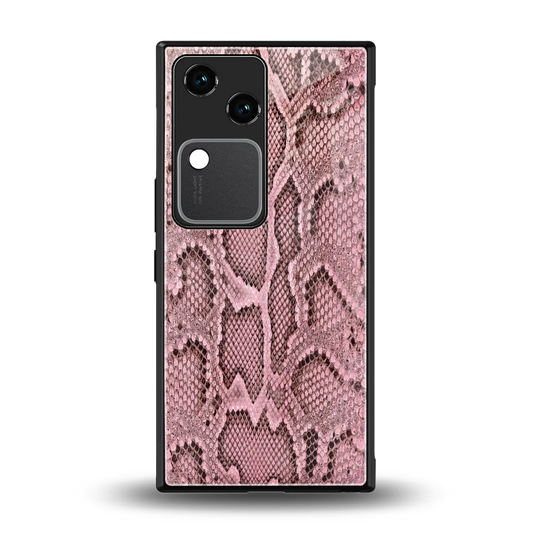 Blush Snake back phone cover | glass case for vivo v30