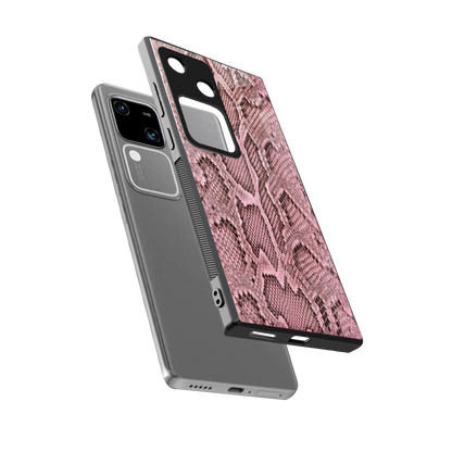 Blush Snake sleek vivo v30 cover with tempered glass back and TPU edges