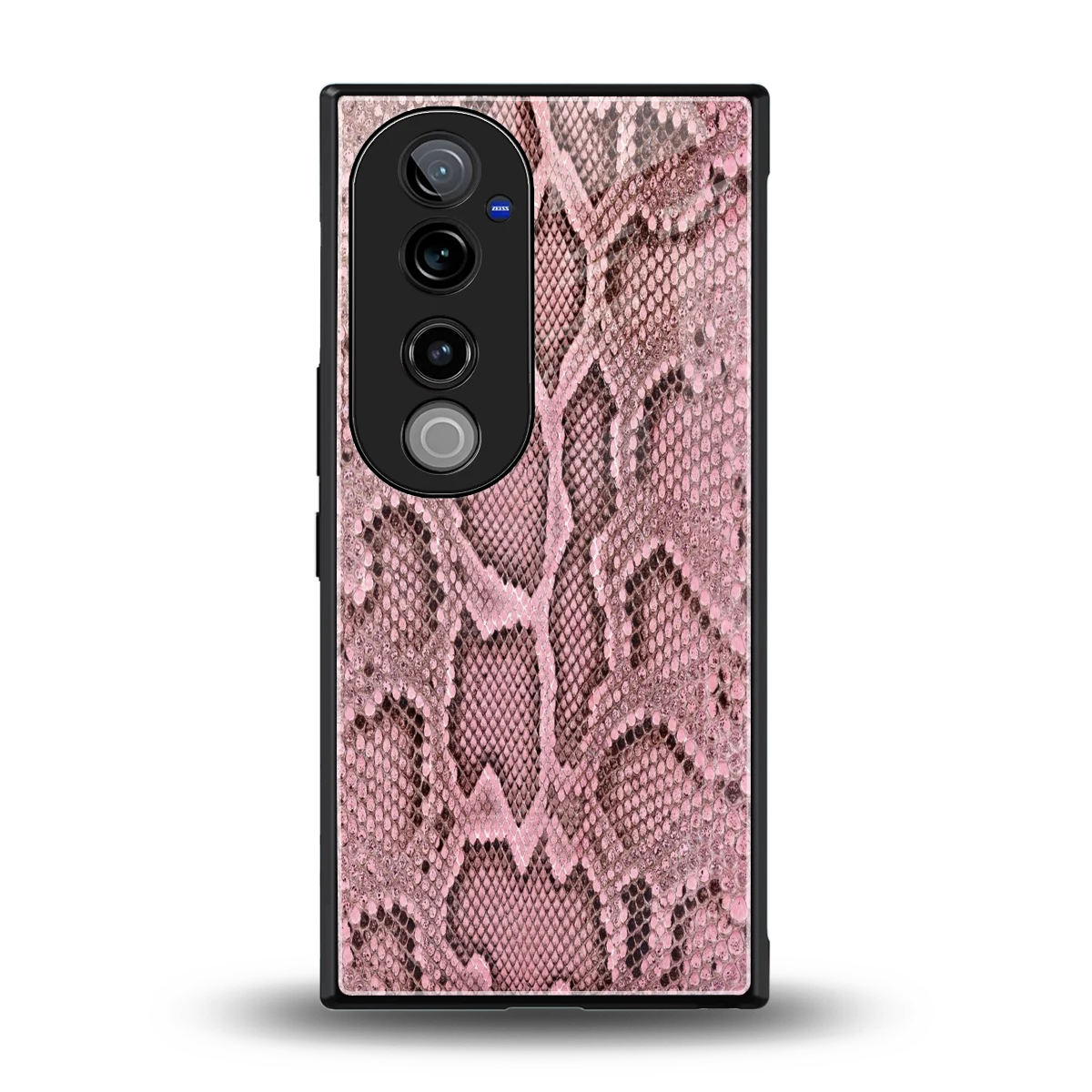 Blush Snake back phone cover | glass case for vivo v40 pro