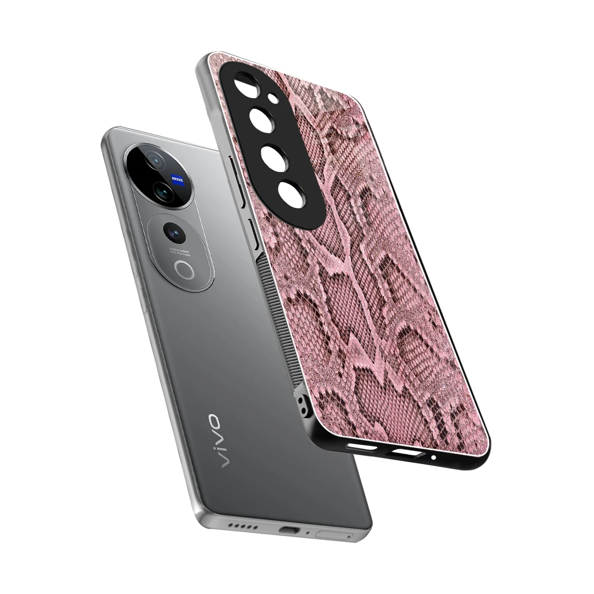 Blush Snake sleek vivo v40 pro cover with tempered glass back and TPU edges