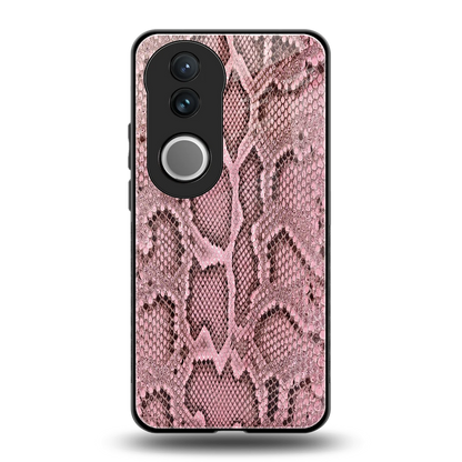 Blush Snake back phone cover | glass case for vivo v50