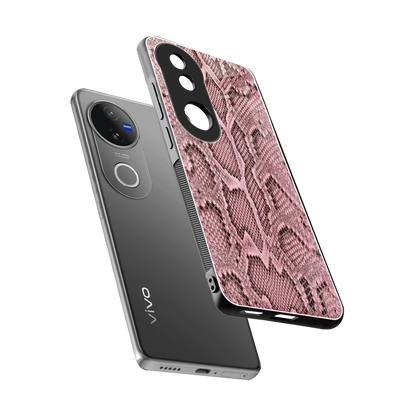 Blush Snake sleek vivo v50 cover with tempered glass back and TPU edges
