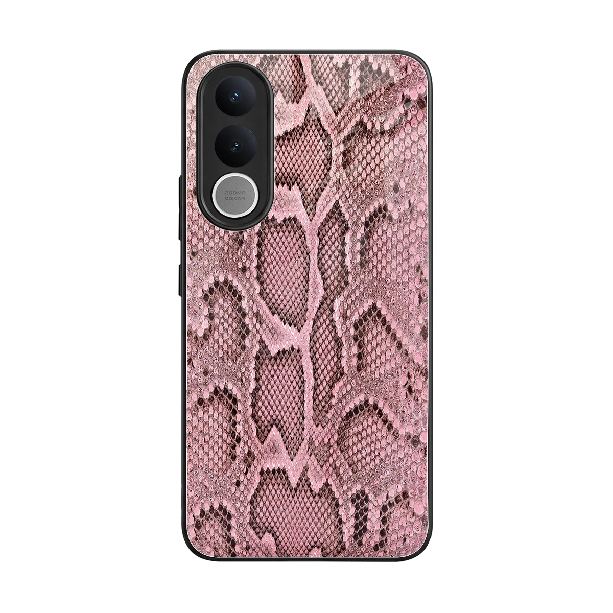Blush Snake back phone cover | glass case for vivo v70 fe