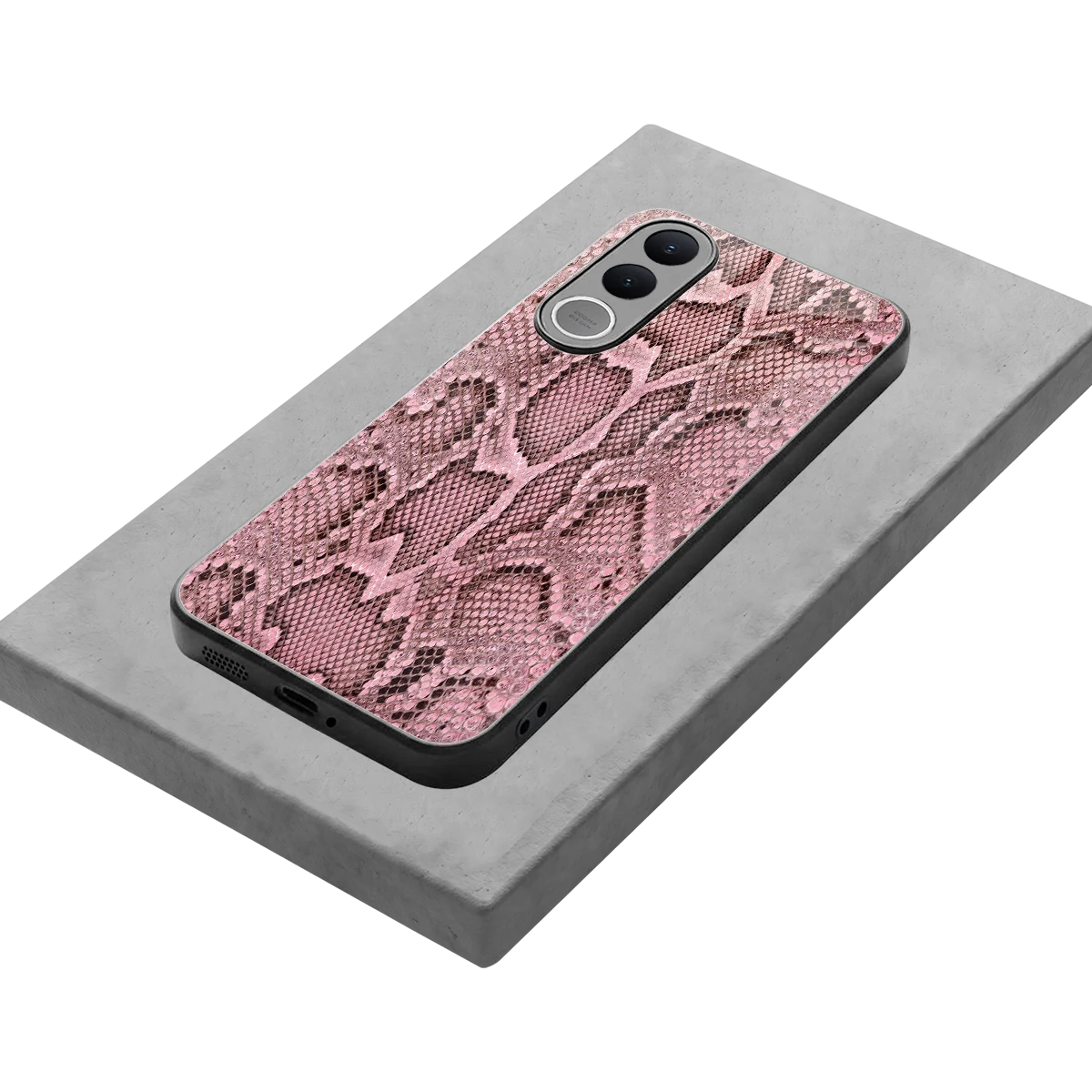 Blush Snake stylish phone case for vivo v70 fe | glossy glass and slim fit