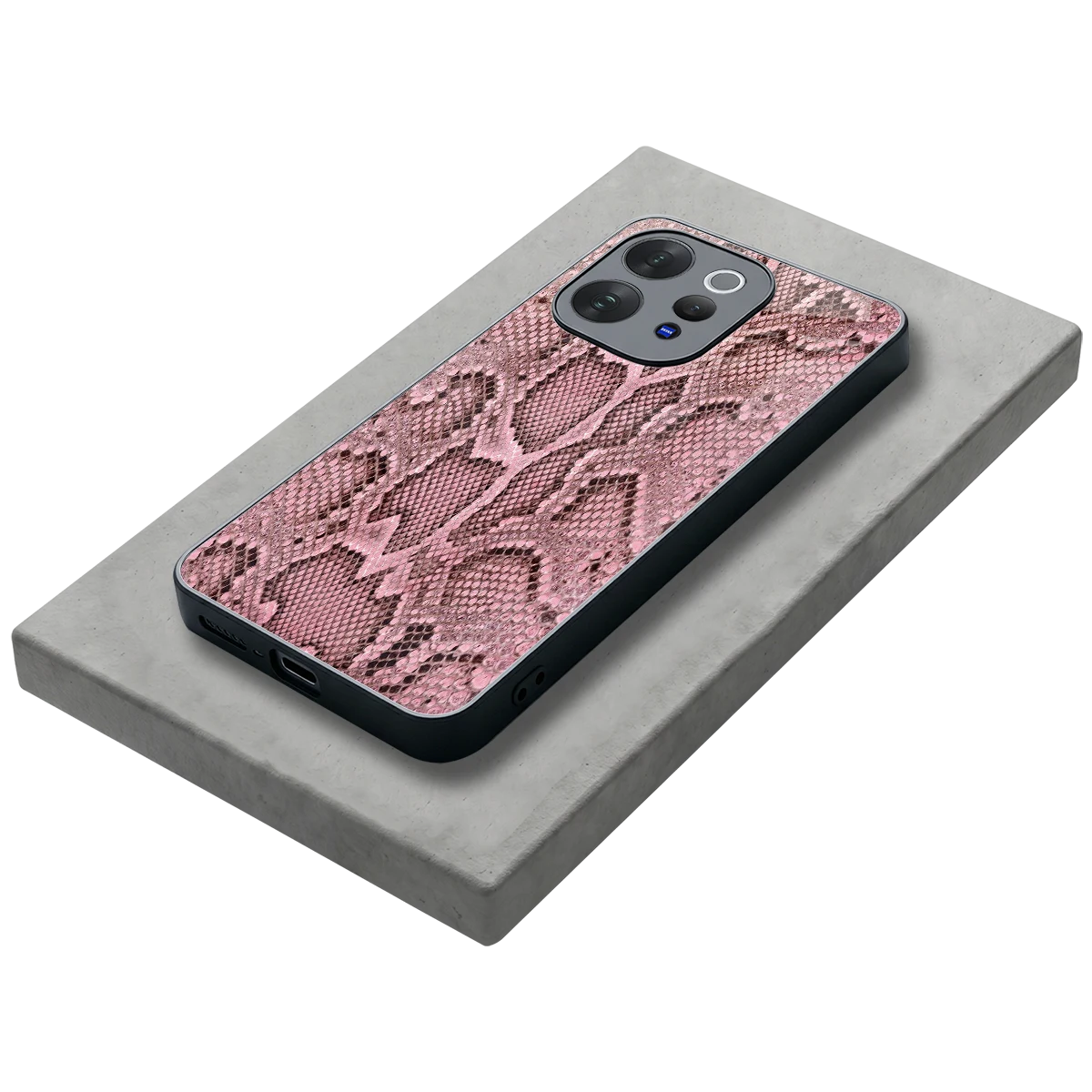 Blush Snake stylish phone case for vivo v70 | glossy glass and slim fit