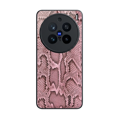 Blush Snake back phone cover | glass case for vivo x200 pro