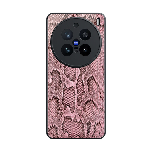 Blush Snake back phone cover | glass case for vivo x200 pro