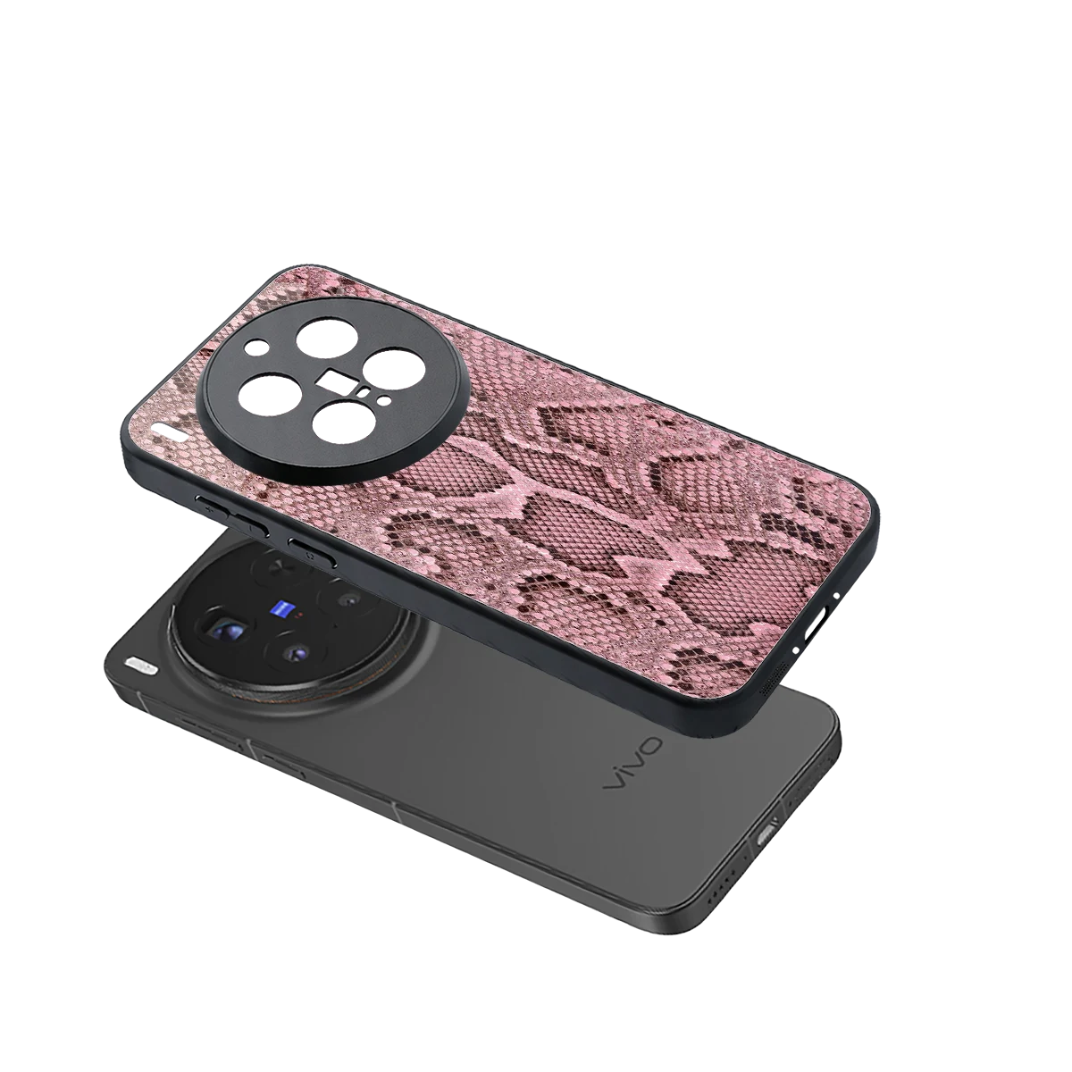 Blush Snake sleek vivo x300 pro cover with tempered glass back and TPU edges