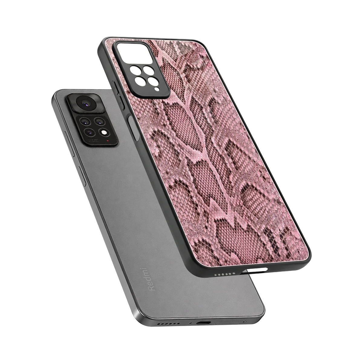 Blush Snake sleek redmi note 11 pro cover with tempered glass back and TPU edges