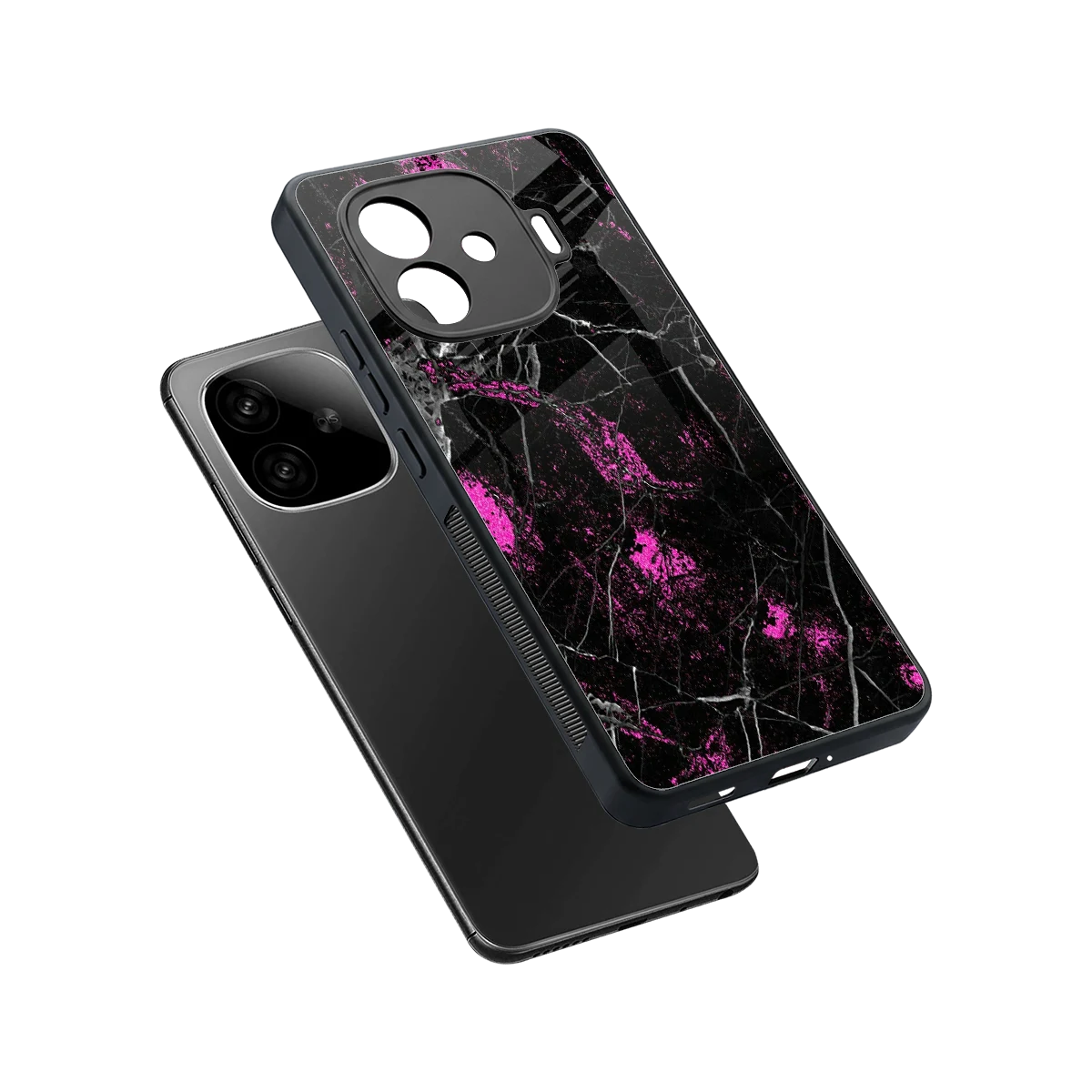 Blushstone sleek iqoo neo 10r 5g cover with tempered glass back and TPU edges