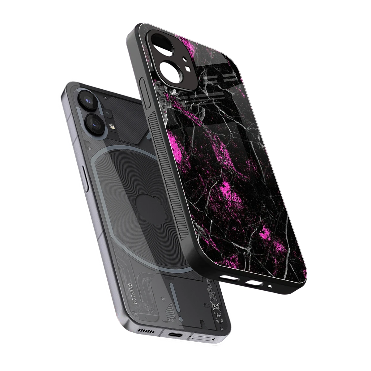 Blushstone sleek nothing phone 1 cover with tempered glass back and TPU edges