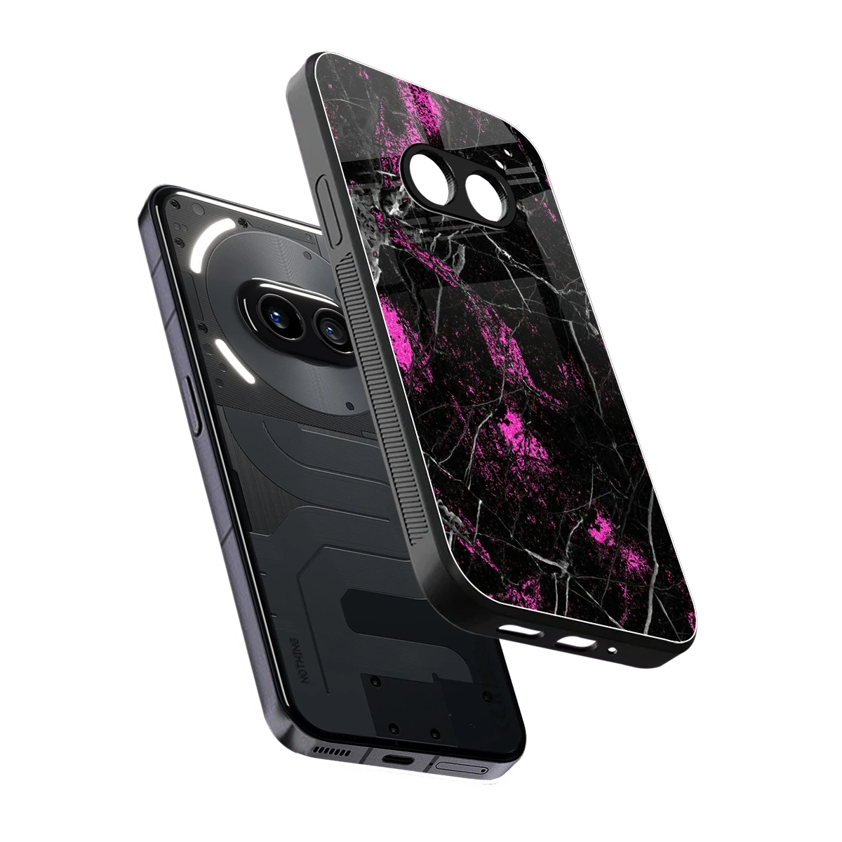 Blushstone sleek nothing phone 2a cover with tempered glass back and TPU edges